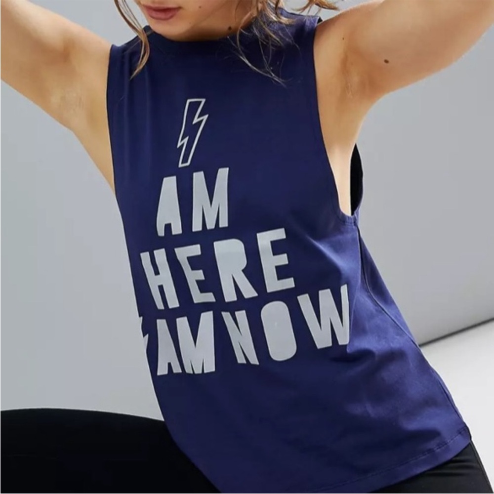 EUC Asos Navy Blue Lightning Bolt Tank 6